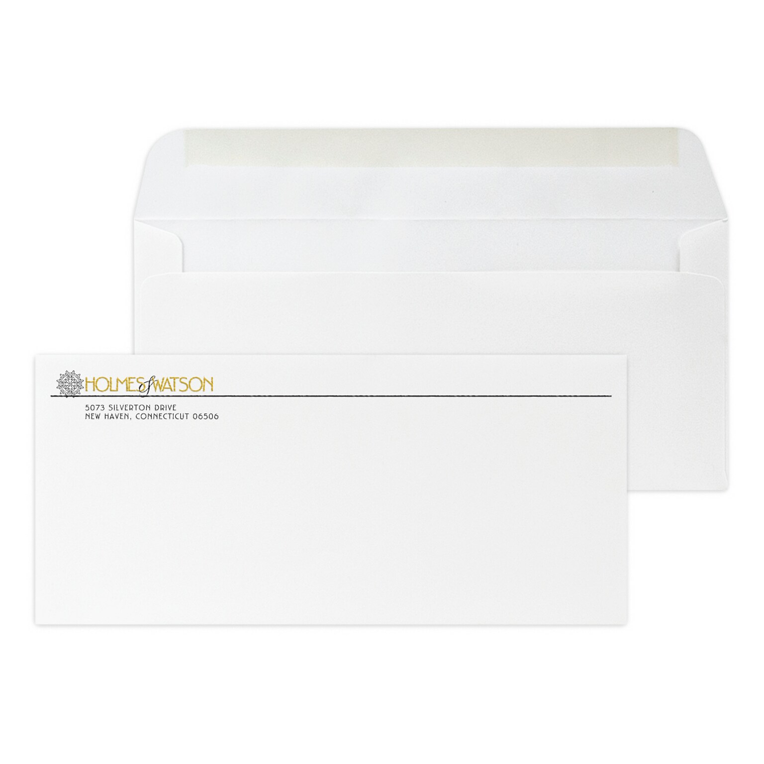 Custom #10 Stationery Envelopes, 4 1/4 x 9 1/2, 25% White Cotton Writing, 1 Standard and 1 Custom Raised Inks, 250 / Pack