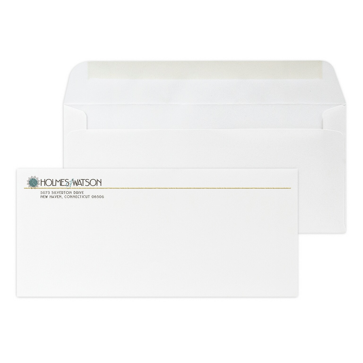 Custom Full Color #10 Stationery Envelopes, 4 1/4 x 9 1/2, 25% White Cotton Writing, Raised Ink, 250 / Pack