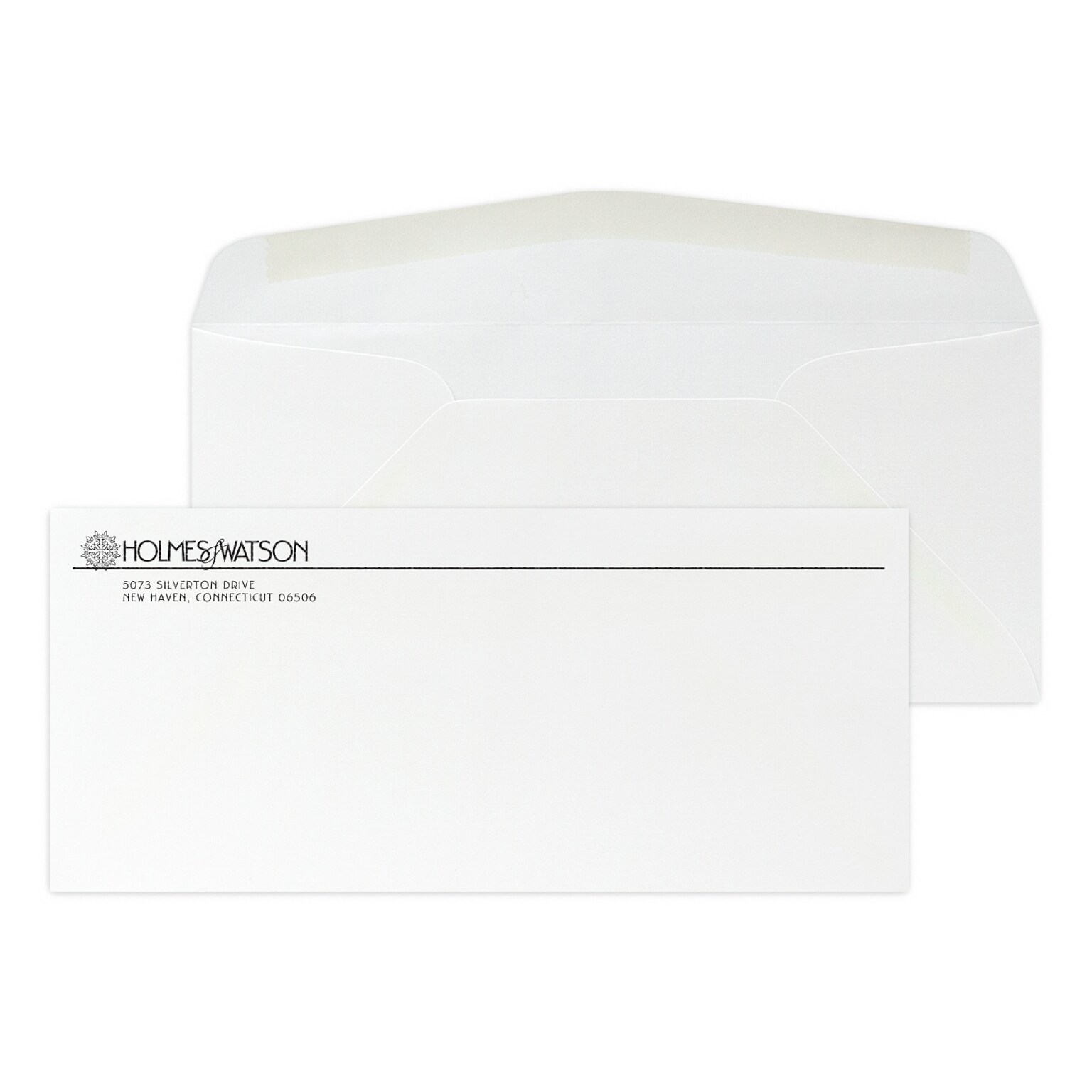 Custom #10 Stationery Envelopes, 4 1/4 x 9 1/2, 24# CLASSIC® LINEN Solar White, 1 Standard Raised Ink, 250 / Pack