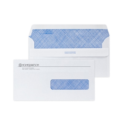 Custom 4-1/2" x 9" Insurance Claim Right Window Self Seal Envelopes with Security Tint, 24# White Wove, 1 Standard Ink, 250/Pack