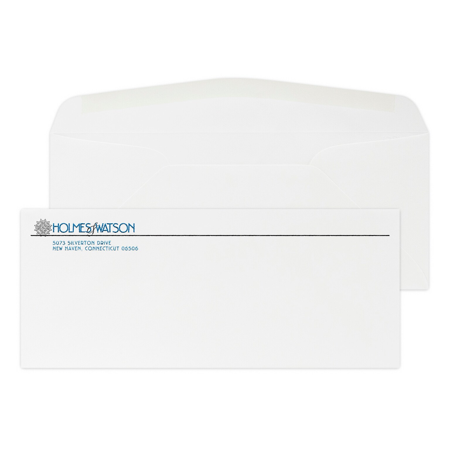 Custom #10 Stationery Envelopes, 4 1/4 x 9 1/2, 24# White Bond, 2 Standard Raised Inks, 250 / Pack