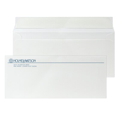 Custom #10 Peel and Seal Envelopes, 4 1/4 x 9 1/2, 24# White 25% Cotton Bond, 1 Custom Ink, 250 /