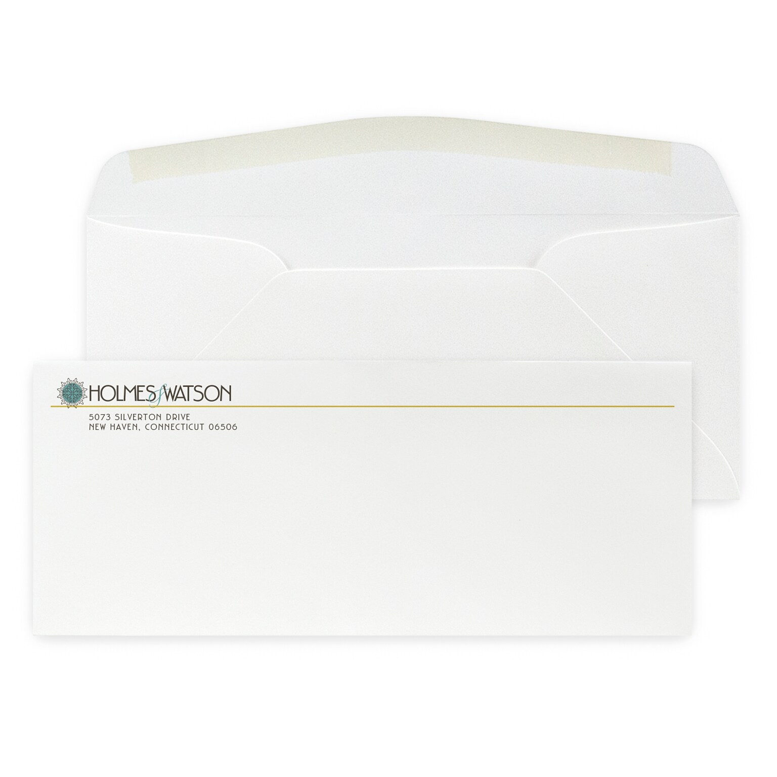 Custom Full Color #10 Stationery Envelopes, 4 1/4 x 9 1/2, 80# CLASSIC® CREST Solar White Text, Flat Ink, 250 / Pack