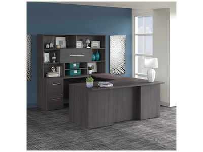 Bush Business Furniture Office 500 72"W U Shaped Executive Desk with Drawers and Hutch, Storm Gray (OF5003SGSU)