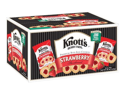 Knott's Berry Farm Premium Bite Size Strawberry Shortbread, 2 oz., 36/Carton (BIS59637)
