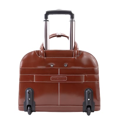 McKlein Davis L Series Laptop Briefcase, Brown Genuine Leather (96184A)
