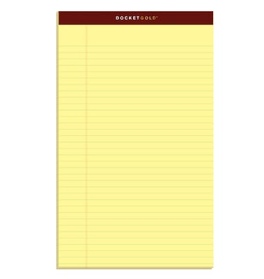 Tops Docket Gold Notepads, 8.5 x 14, Canary, 50 Sheets/Pad, 12 Pads/Pack (63980)