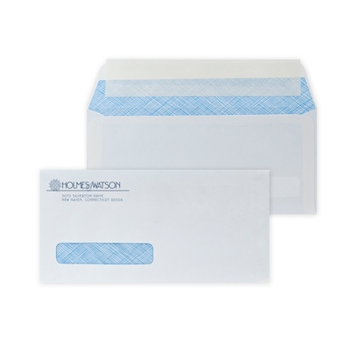Custom 4-1/8 x 8-7/8 ADA Dental Claim Peel and Seal Left Window Envelopes, 24# White Wove, 1 Custo