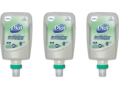 Dial Professional FIT Antibacterial Foaming Hand Sanitizer, Refill, 40.5 Fl. Oz., 3/Carton (DIA19038
