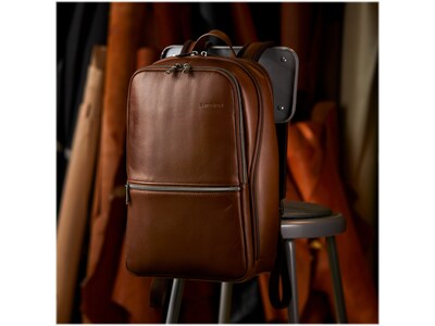 Samsonite Classic Leather Laptop Backpack, Solid, Cognac (126036-1221)