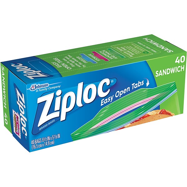 Ziploc Sandwich Bags, 90 Bags/Box (315885)