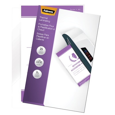 Fellowes Thermal Laminating Pouches, Legal Size, 3 Mil (52006)