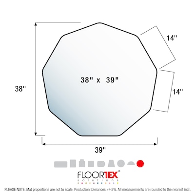 Floortex 9Mat Hard Floor Gaming Chair Mat, 38" x 39", Clear Polycarbonate (FC121001009R)