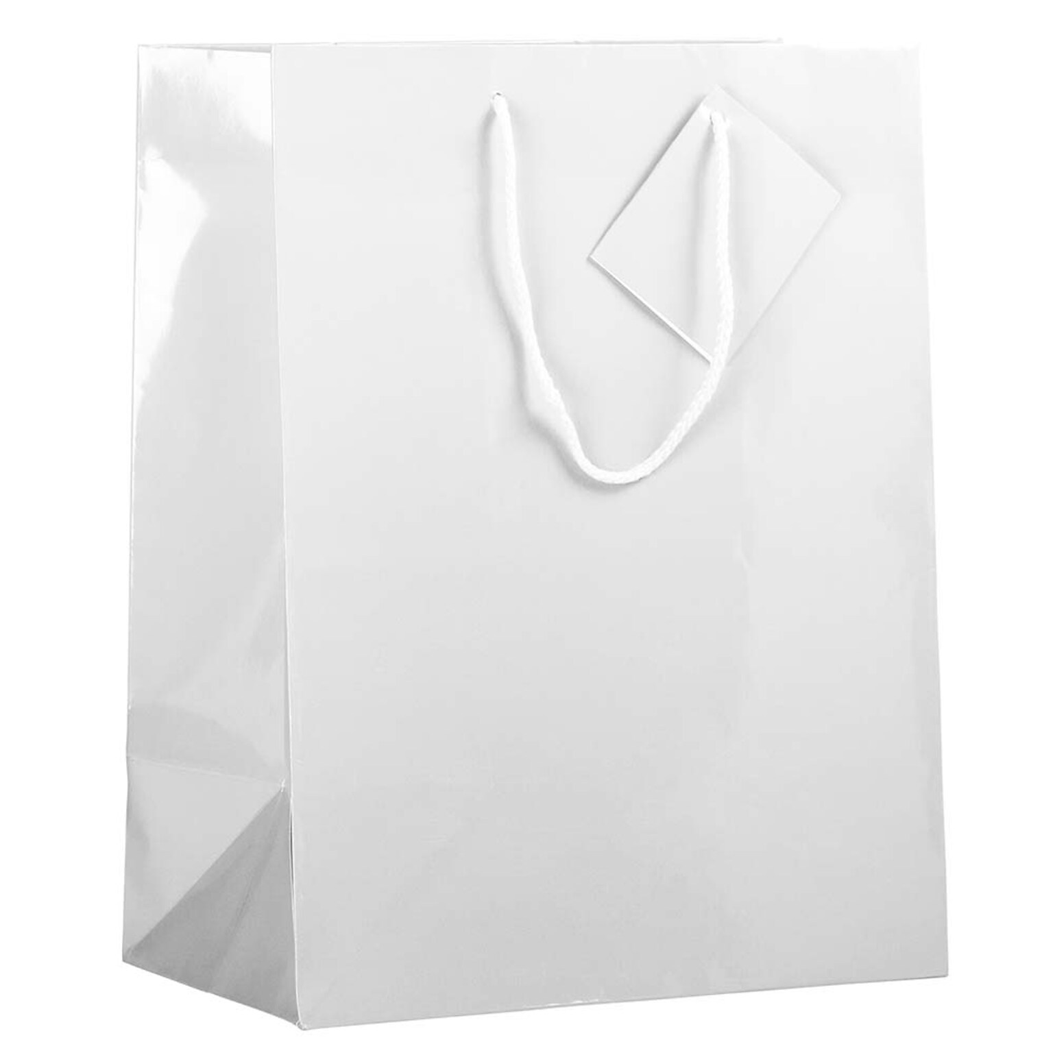 JAM Paper Glossy Gift Bag, Large, White, 6 Bags/Pack (673GLwha)