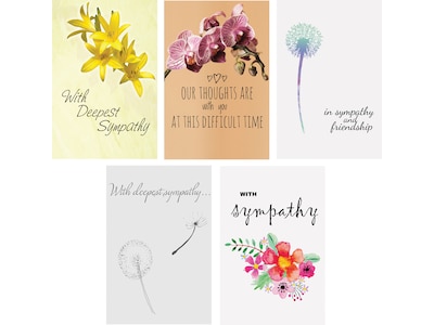 Better Office Sympathy Cards with Envelopes, 6 x 4, Assorted Colors, 100/Pack (64540)