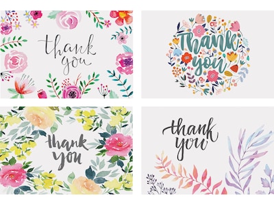Better Office Thank You Cards with Envelopes, 4 x 6, Assorted Colors, 100/Pack (64521)