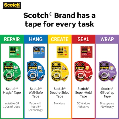 Scotch Permanent Double Sided Tape with Dispenser, 1/2 x 25 yds