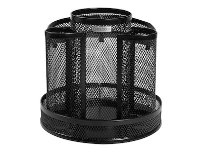 Rolodex 8-Compartment Wire Mesh Rotating Organizer, Black (1773083)