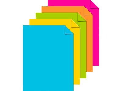 Astrobrights Bright 65 lb. Cardstock Paper, 8.5 x 11, Assorted Colors, 250 Sheets/Pack (99904)