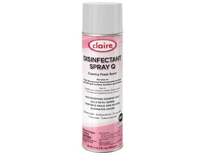 Claire Spray Q Disinfectant Can, Country Fresh, 17 Oz. 12/Carton (CL1001)