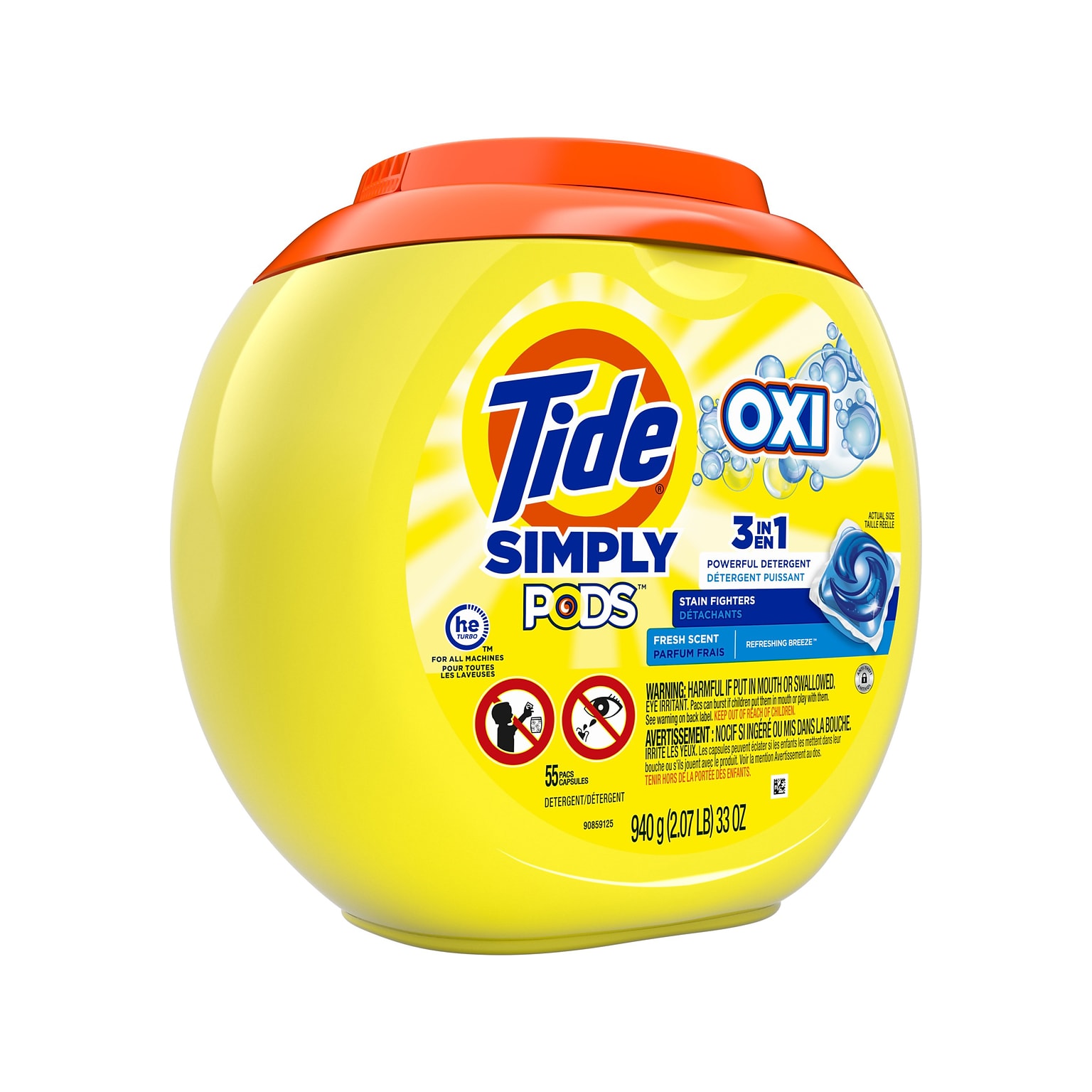 Tide Simply PODS +Oxi Laundry Detergent Capsules, 33 oz., 55 Capsules  (60601) | Quill.com