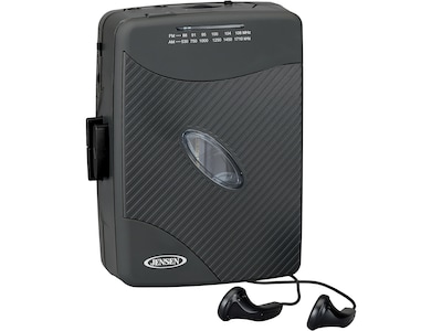 Jensen SCR-75 Stereo Cassette Player with AM/FM Radio, Black