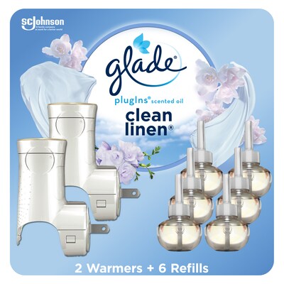 Glade PlugIns Scented Oil Air Freshener 2 Warmer 6 Refills Starter