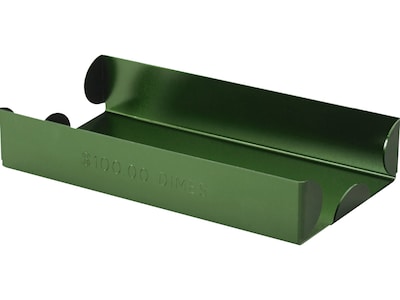Control Papers $100 Dimes Tray, 1-Compartment, Green, 50/Carton (560067 FC)