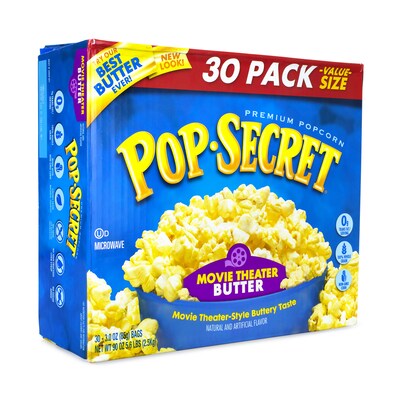 Pop Secret Popcorn, Movie Theater Butter, 3 oz., 30/Box (220-00633)