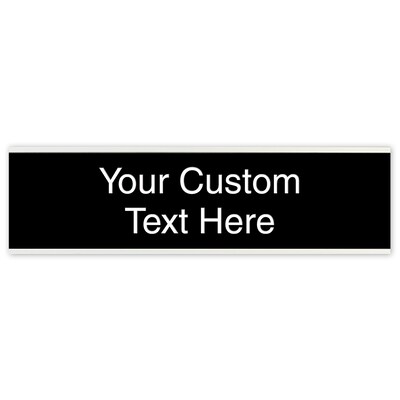 Custom Plastic Engraved Sign with Metal Flush Wall Mount Holder, 2 x 8
