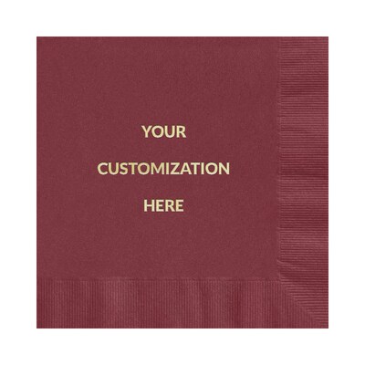 Custom 6-1/2" Square Wine Luncheon Napkin, 3-Ply Tissue, 100/Pack