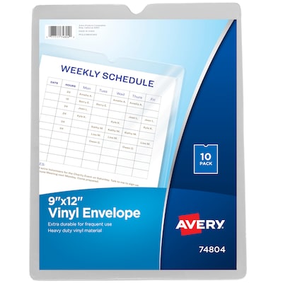 Avery Heavyweight Sheet Protectors, 9" x 12", Clear, 10/Pack (74804)