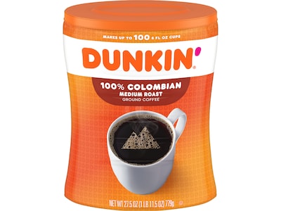 Dunkin Colombian Ground Coffee, Medium Roast, 27.05 oz. (8133401292)