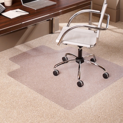ES Robbins EverLife Carpet Chair Mat with Lip, 45 x 53, Medium-Pile, Clear (128173)