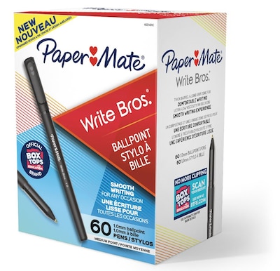 Paper Mate Write Bros. Ballpoint Pen, Medium Point, Black Ink, 60/Pack (4621401)